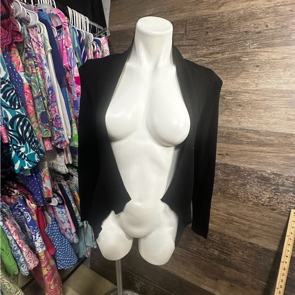 White House Black Market Sweaters - White House Black Market Elegant Black Open Cardigan